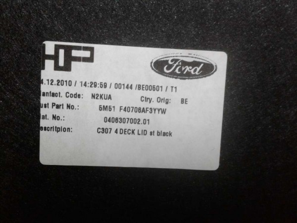 Ford Focus 2 Trım Bagaj Kapağı Kaplaması Abanoz CP 5M51-F40706-AF (O-E-120)