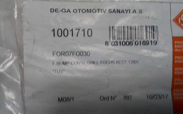 FORD FOCUS ÖN TAMPON IZGARASI PANJURU 2M51-A018-A58ADW 2M51-A018-A58ADYYGY YS YP (N-D-130)