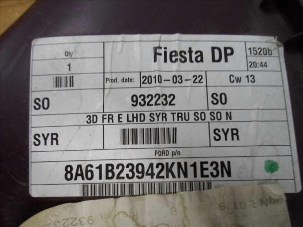 Ford Fiesta Sağ Tek Kapı Döşemesi 8A61-B23942-KN1E3N CP