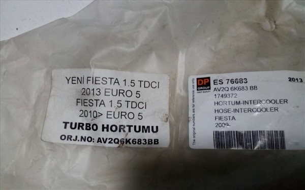 Ford Fiesta Turbo Hortumu AV2Q6K683 BB YS YP (K-B-121)