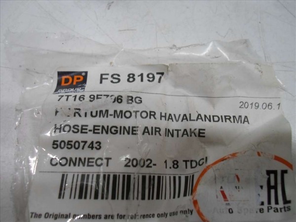 Ford Connect Motor Havalandırma Borusu Komple 7T16-9F796-BG YS YP (K-B-121)