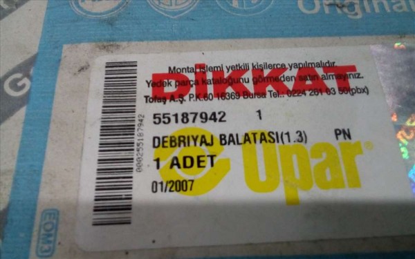 FIAT PUNTO ALBEA  1.3 JTD DEBRİYAJ BALATASI YP 55187942(L-I-120)